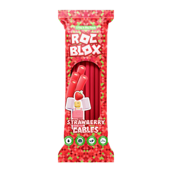 Rocblox Strawberry Cables 170g*12st./ Halal