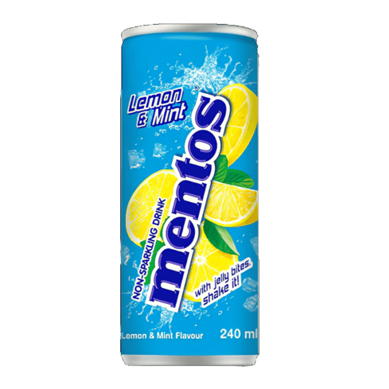 Mentos Non-Sparkling Lemon & Mint Soda 240ml 24stk