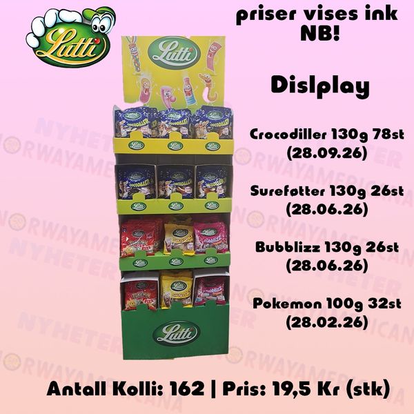 Lutti Display 100-130g*162st.