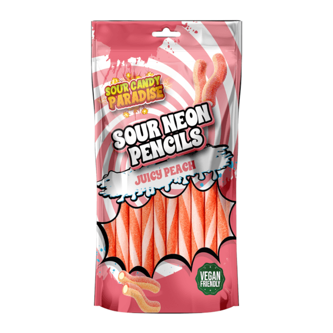Hovedbilde  Candy Paradise Sour Neon Pencils Juicy Peach ...