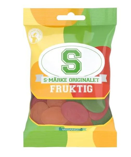 S-MÄRKE FRUKT 70G*18st./Vegan